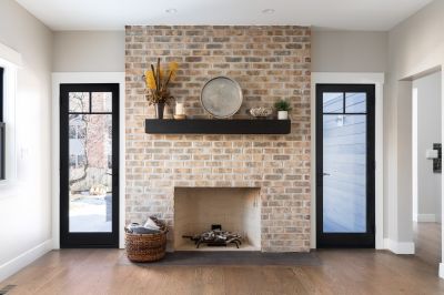 Brick Fireplace Finish